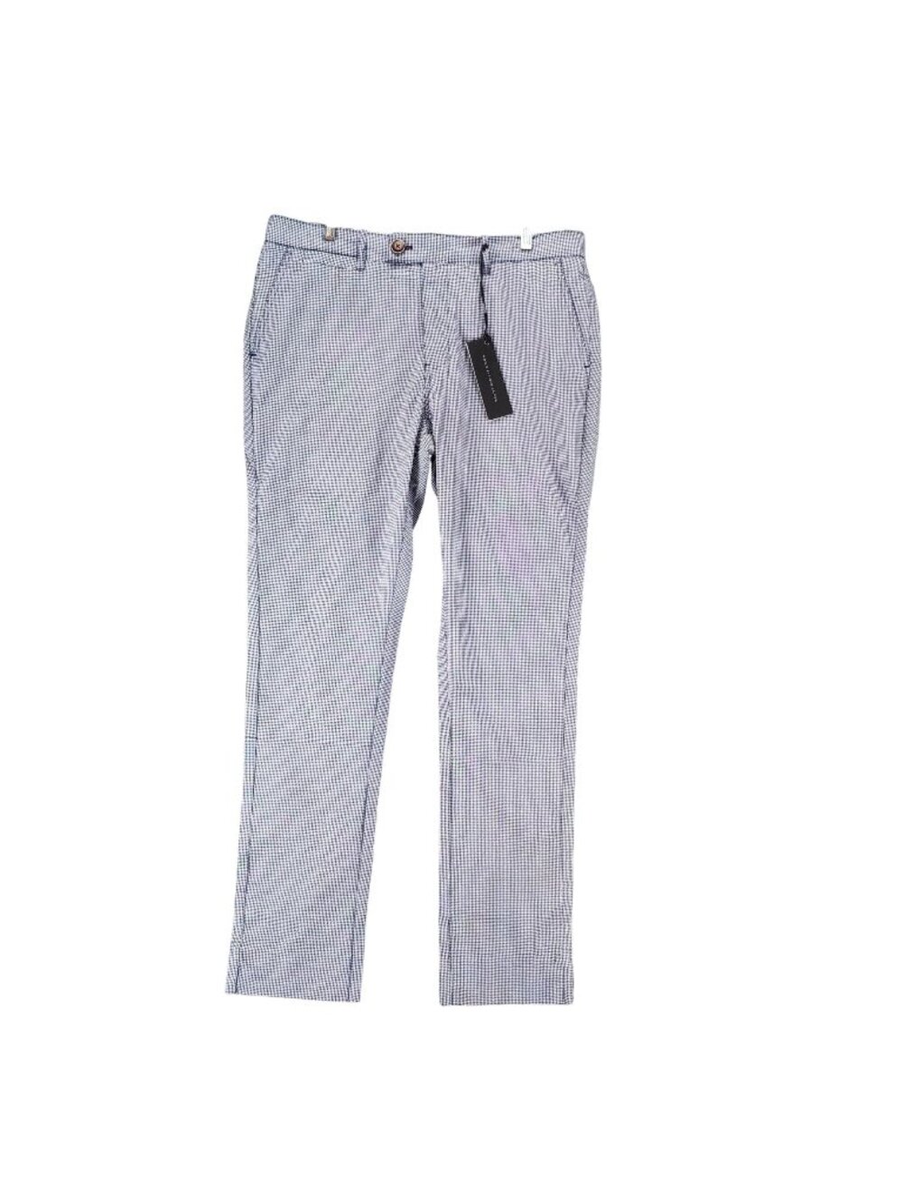 Nifty Genius Pants Mens 34x32 Blue Plaid High Rise Trouser *NWT*